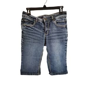V.S.K. Denim Long Jeans Shorts JORTS Cotton and Spandex Size 6